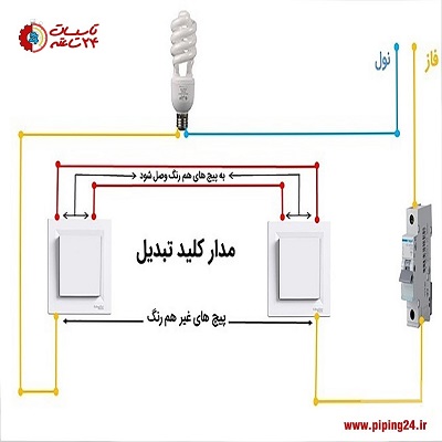 نقشه سیم کشی کلید تبدیل